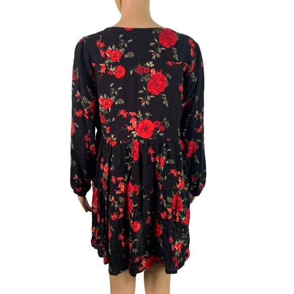 🟣🟣🟣 J FOR JUSTIFY Women's Size Medium Floral 3/4 Sleeve Shift Dress - Picture 2 of 9